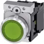 Siemens SIRIUS ACT 3SU1152-0AB40-1BA0 Pushbutton, Flat Actuator, Green, Metal High-Gloss Front Ring, 22mm, 1NO, Screw Terminal, IP66/67/69K