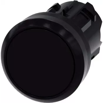 Siemens SIRIUS ACT Flat Pushbutton Actuator, Black, Plastic Front Ring, 22mm, 3SU1000-0AA10-0AA0
