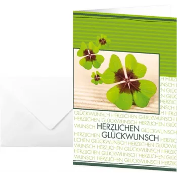 Sigel Design Folding Cards DS004 Fortune - High-Gloss Greeting Cards with Envelopes, 170 x 230 mm, 220 g/m², 10 Cards