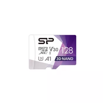 Silicon Power 128GB Superior Pro microSDXC UHS-I U3 V30 A1 Memory Card with SD Adapter