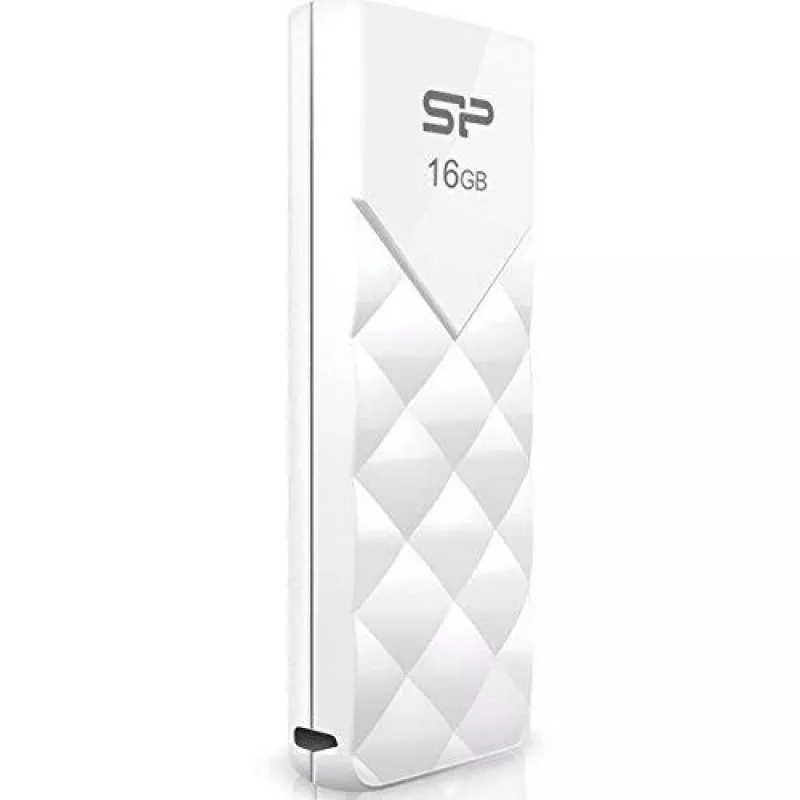 Silicon Power 16GB USB 2.0 Flash Drive, Retractable Capless Design, White