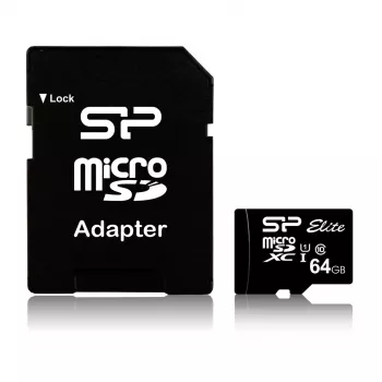 Silicon Power 64GB microSDXC UHS-I Class 10 U1 V10 Memory Card