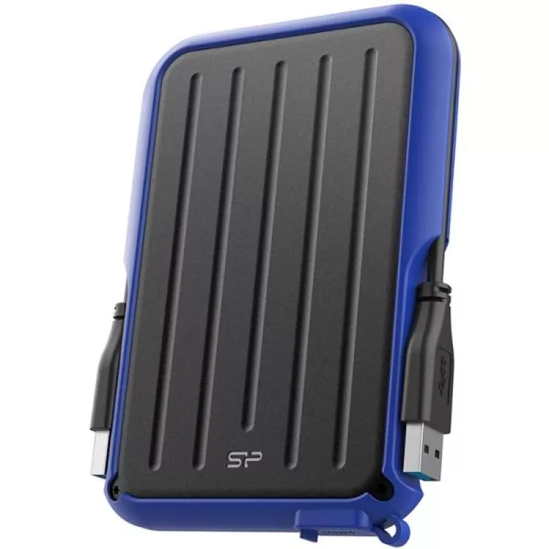 Silicon Power Armor A66 1TB External Hard Drive USB 3.2 Gen 1, Rugged, IPX4 Splash-Proof, Black with Red Accents