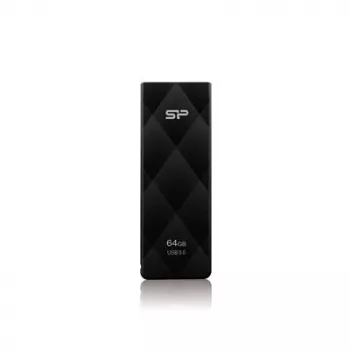 Silicon Power Blaze B20 64GB USB 3.2 Gen 1 Flash Drive, Retractable USB-A, Black