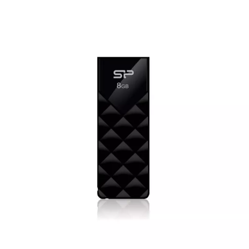 Silicon Power SP008GBUF2U03V1K 8GB USB 3.2 Gen 1 Retractable Flash Drive, Black