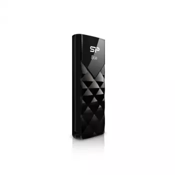 Silicon Power SP008GBUF2U03V1K 8GB USB 3.2 Gen 1 Retractable Flash Drive, Black