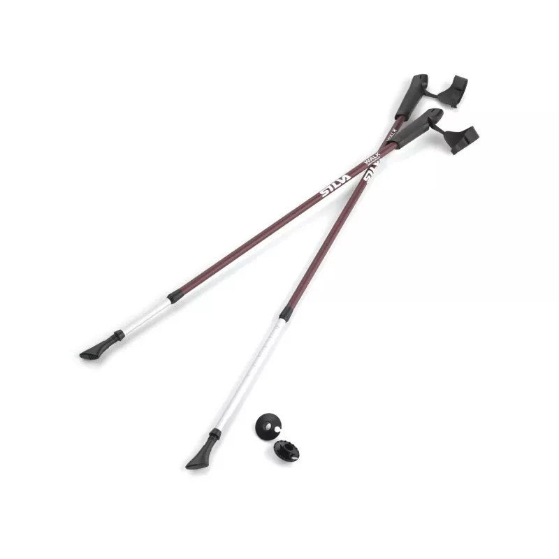 Silva Walking Walking Poles 100-135 cm Aluminum 6061 EVA Foam Grip Twist Lock Black/Grey/Red