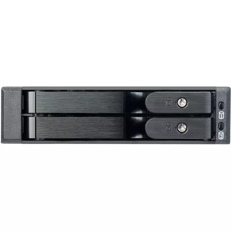 SilverStone SST-FS202B-V2 2-Bay 3.5 inch SATA Hot-Swap Cage for 5.25 inch Bay - Black