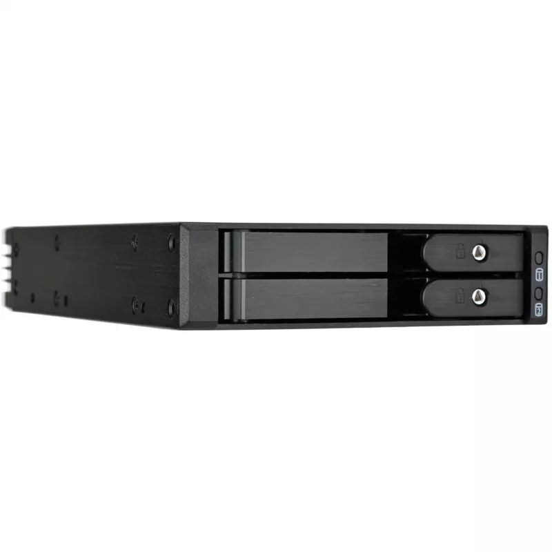 SilverStone SST-FS202B-V2 2-Bay 3.5 inch SATA Hot-Swap Cage for 5.25 inch Bay - Black