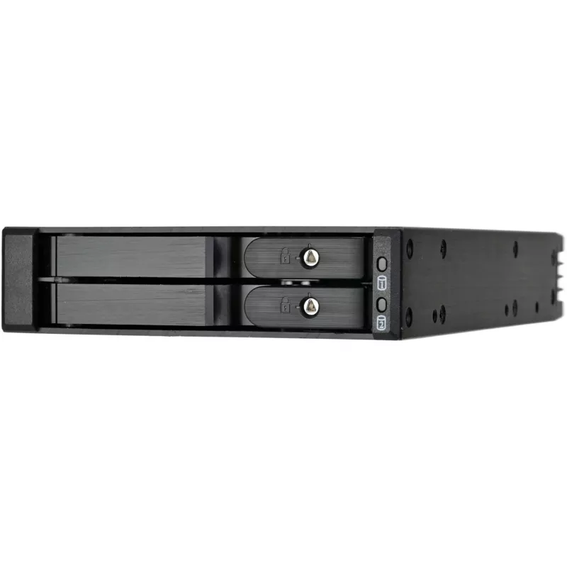 SilverStone SST-FS202B-V2 2-Bay 3.5 inch SATA Hot-Swap Cage for 5.25 inch Bay - Black