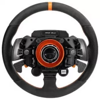 Simagic Zeus Sport Steering Wheel - 300mm Suede Leather Rim, CNC Aluminum, RGB Buttons, Dual Carbon Fiber Magnetic Shifters, Wireless, 50mm QR