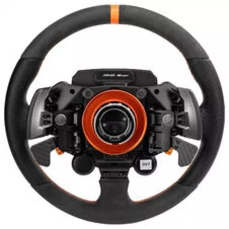 Simagic Zeus Sport Steering Wheel - 300mm Suede Leather Rim, CNC Aluminum, RGB Buttons, Dual Carbon Fiber Magnetic Shifters, Wireless, 50mm QR