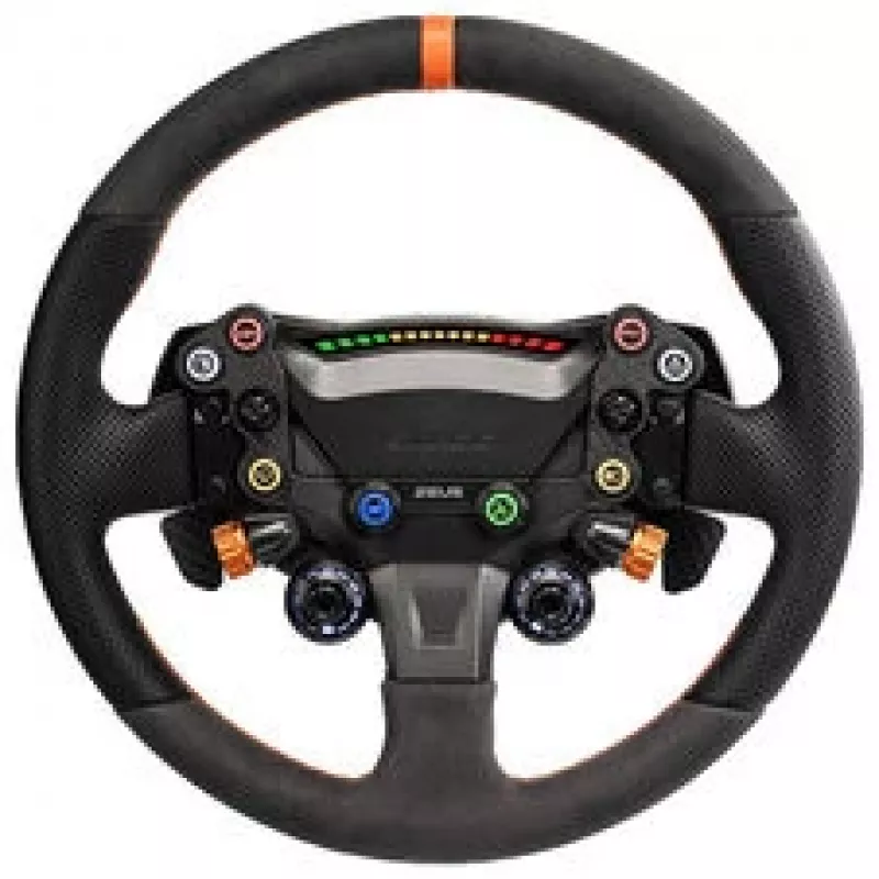 Simagic Zeus Sport Steering Wheel - 300mm Suede Leather Rim, CNC Aluminum, RGB Buttons, Dual Carbon Fiber Magnetic Shifters, Wireless, 50mm QR