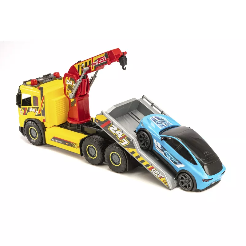 SIMBA-DICKIE Giant Tow Truck with Lights, Sounds, Movable Crane & Winch – Toy Rescue Vehicle for Kids 3+