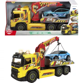 SIMBA-DICKIE Giant Tow Truck with Lights, Sounds, Movable Crane & Winch – Toy Rescue Vehicle for Kids 3+