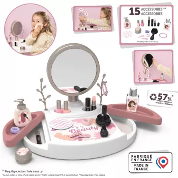 SIMBA-DICKIE My Beauty Studio Interactive Pretend Play Vanity with Light-Up Mirror, 10 Accessories, Melodies & Phrases for Kids Ages 3-6
