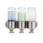 Simplehuman Shower Dispenser with Wall Mount, 3 Dispensers, Brushed Stainless Steel
