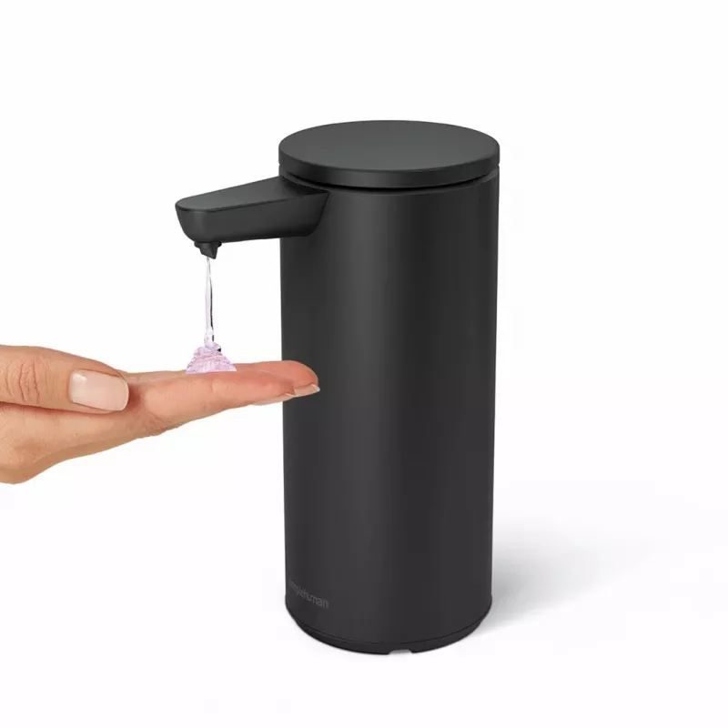 simplehuman ST1084 Sensor Soap Dispenser, Black Stainless Steel, 266 ml, Touchless Automatic, Infrared Motion Sensor, Adjustable Volume, Clog-Free Pump, Fingerprint-Proof