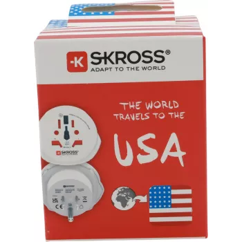 SKROSS World Travel Adapter with 2 USB Ports, White (1.500221C-E)