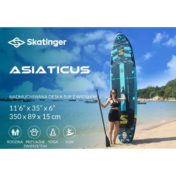 SKT ASIATICUS Inflatable Stand-Up Paddle Board 350x89x15 cm Yoga