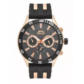 SLAZENGER MAN SL96076203 Men's Analog Quartz Watch 48mm Blue Dial Brown Leather Strap