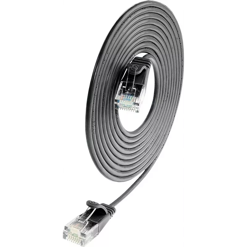 Wirewin SLIM UL6 10 SW - Cat.6 SLIM-Light Patch Cable, U/UTP, 10 m, Black PKW-LIGHT-K6 10.0 SW