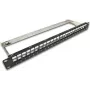 Wirewin TKS PANEL 24 BLACK - 24-Port Keystone Shielded Blank Patch Panel, 19 inch 1U Rackmount, Black