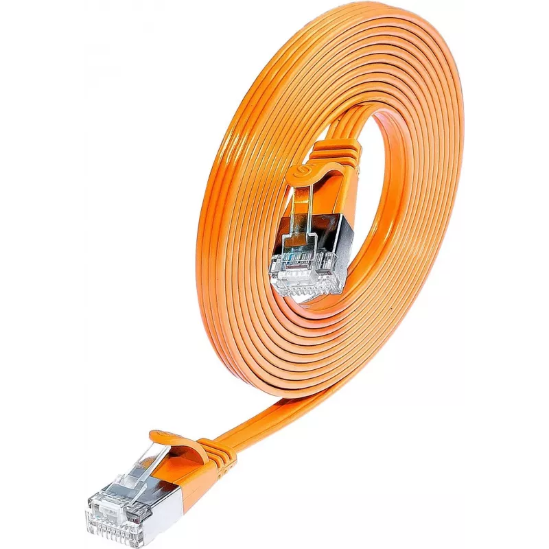 Wirewin Triotronik PKW-STP-SLIM-KAT6 0.5 OR Cat6 U/FTP Slim Ethernet Patch Cable, RJ45 Male to Male, 0.5 m, Orange