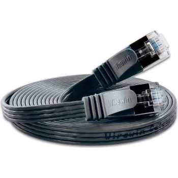 Wirewin Triotronik PKW-STP-SLIM-KAT6 3.0 SW - 3m Slim Cat6 U/FTP Network Patch Cable, Black