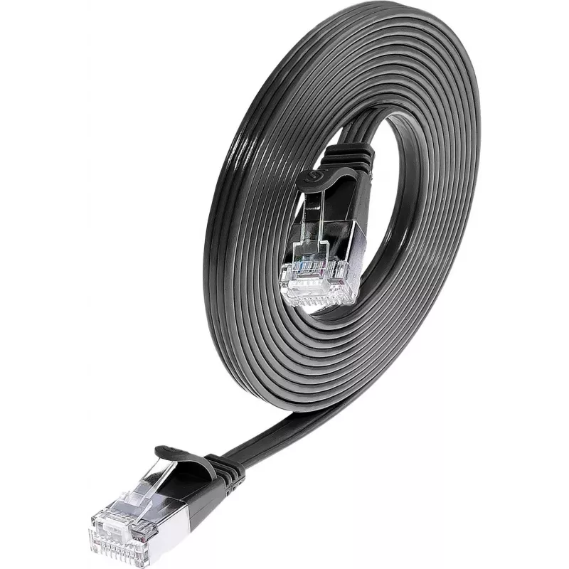 Wirewin Triotronik PKW-STP-SLIM-KAT6 5.0 SW Cat6 U/FTP Slim Ethernet Patch Cable, RJ45 Male to Male, 5m, Black
