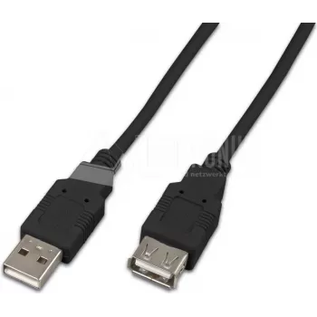 Wirewin USB A-A MF 1.0 SW USB 2.0 Extension Cable, 1 m, Black