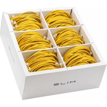 Wirewin SLIM KAT6A 10 Gigabit Light Patch Cable, 0.5 m, U/FTP, Ø 3.8 mm, Yellow, 90-Pack (SLIM-LS-K6A 0.5 YE 90)
