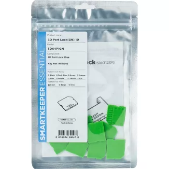 SmartKeeper Mini/Micro SD Port Blocker, Green, 10-Pack (SLSART-0323)