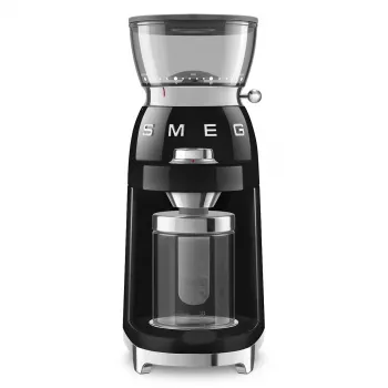 Smeg CGF03BLEU 50's Style Conical Burr Coffee Grinder - Black, 150W, 350g Capacity
