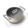 Smeg CSF2412CRM Casserole 24 cm Ceramic Non-Stick Stainless Steel Handle Matte Cream