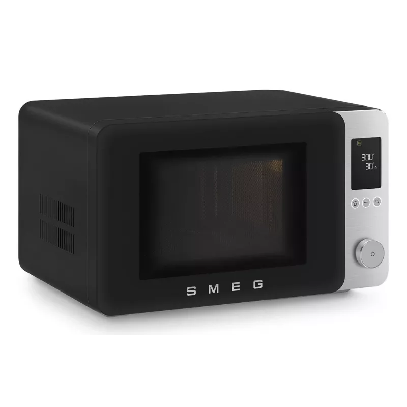 Smeg MOC02BLMEU Combination Microwave Oven, 9 Functions, 2100W, Matte Black