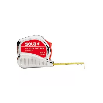 SOLA TRI-MATIC 5m Tape Measure with Magnetic Hook and Double-Sided Blade