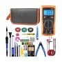 Soldering Kit Large Case E6180 – 60 W Adjustable Ceramic Soldering Iron with 6 Tips, Desoldering Pump, Stand, Flux, Tweezers, Solder Wire, Heat Shrink, Screwdrivers, Sponge in Hard Carry Case