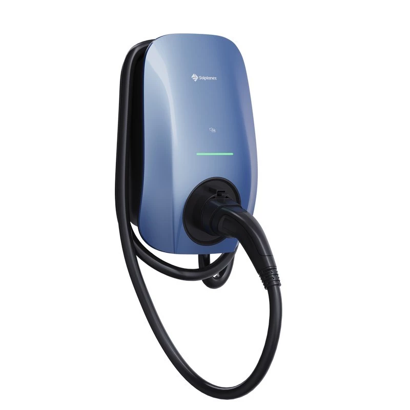 Solplanet SOL22H-WP1 Morandi Blue AC EV Charging Station, 22 kW, 3-Phase, Type 2 with 5m Cable, RFID, Wi-Fi, Bluetooth, NFC, RS485