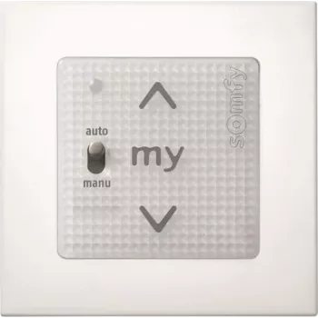Somfy Smoove Uno A/M io Pure White Wall Transmitter with Frame 1811405