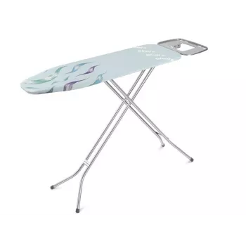 SONICO Ironing Board with Cotton Cover, Adjustable Height, Foldable, White Frame