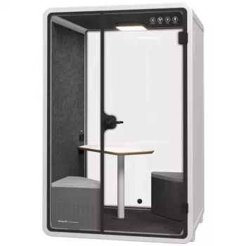 SOUNDBOX INC Soundbox Office Pod SR-M (E5) 2-Person White – Acoustic Meeting Booth with Ventilation, LED Lighting & Power