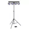 Soundsation 4LEDKIT-PARTY2 4-in-1 LED Lighting Kit with Derby, PAR, Strobe, Laser, Tripod, IR Remote & Foot Controller