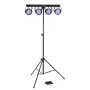 Soundsation 4LEDKIT-PARTY2 4-in-1 LED Lighting Kit with Derby, PAR, Strobe, Laser, Tripod, IR Remote & Foot Controller