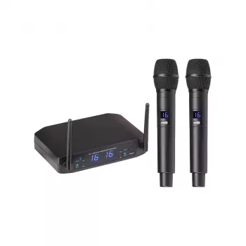 Soundsation WF-U216HH UHF Wireless Microphone System 520-550MHz Dual-Channel with Handheld Transmitters