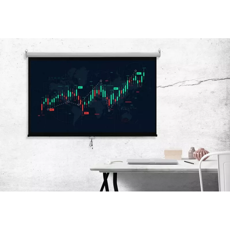 Spacetronik 100 inch Manual Pull-Down Projector Screen 16:9