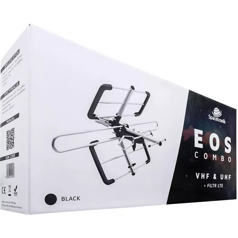 SPACETRONIK EOS Combo Black Passive DVB-T/T2 Antenna EOS Combo Black (PASYWNA)