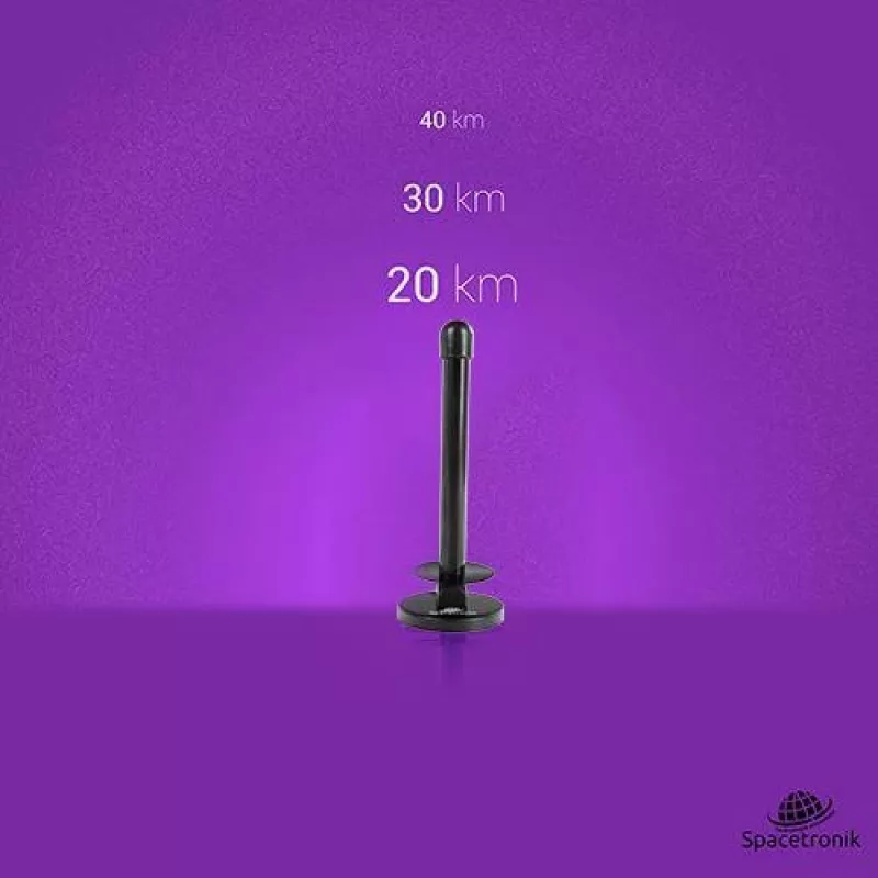 Spacetronik Hook TV DVB-T2 Magnetic Antenna with 28 dBi Amplifier and 3m Cable