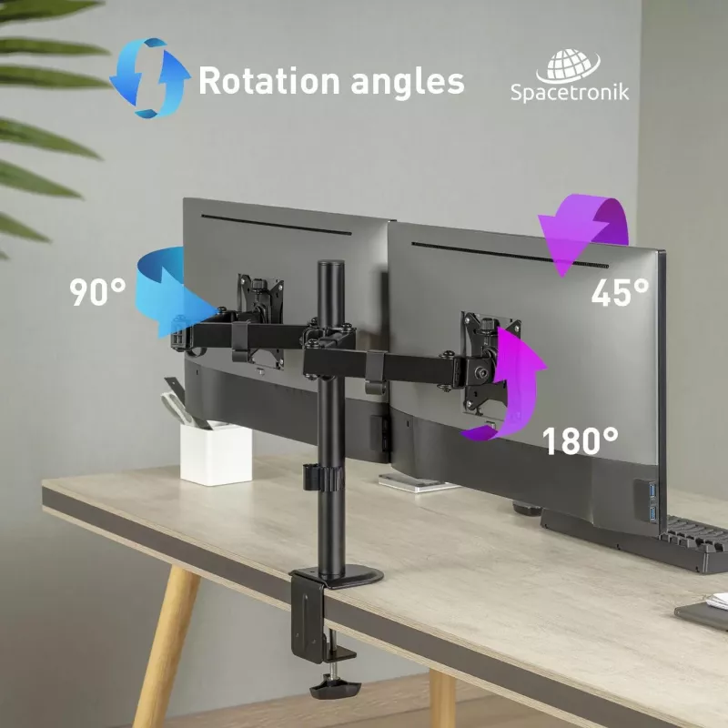 Spacetronik SPA-120 Desk Mount Arm for 2 Monitors