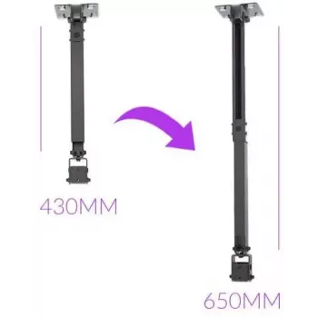 Spacetronik SPA-P01B Universal 2-in-1 Ceiling/Wall Projector Mount, 15 kg Load, Steel, Black